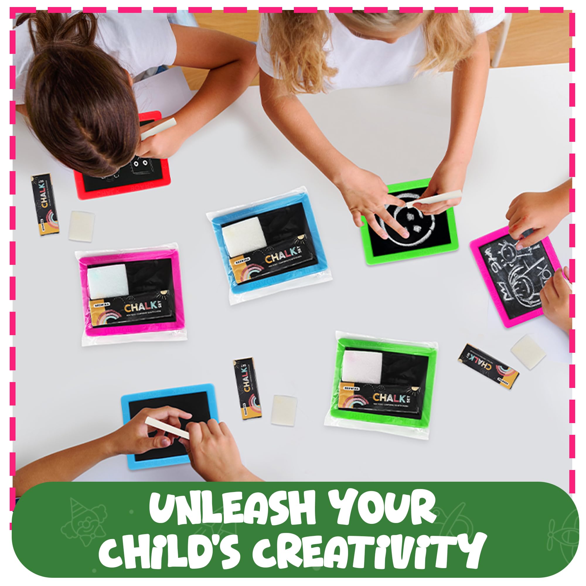 Bedwina mini chalkboard red 24-pack for on-the-go learning and celebrations