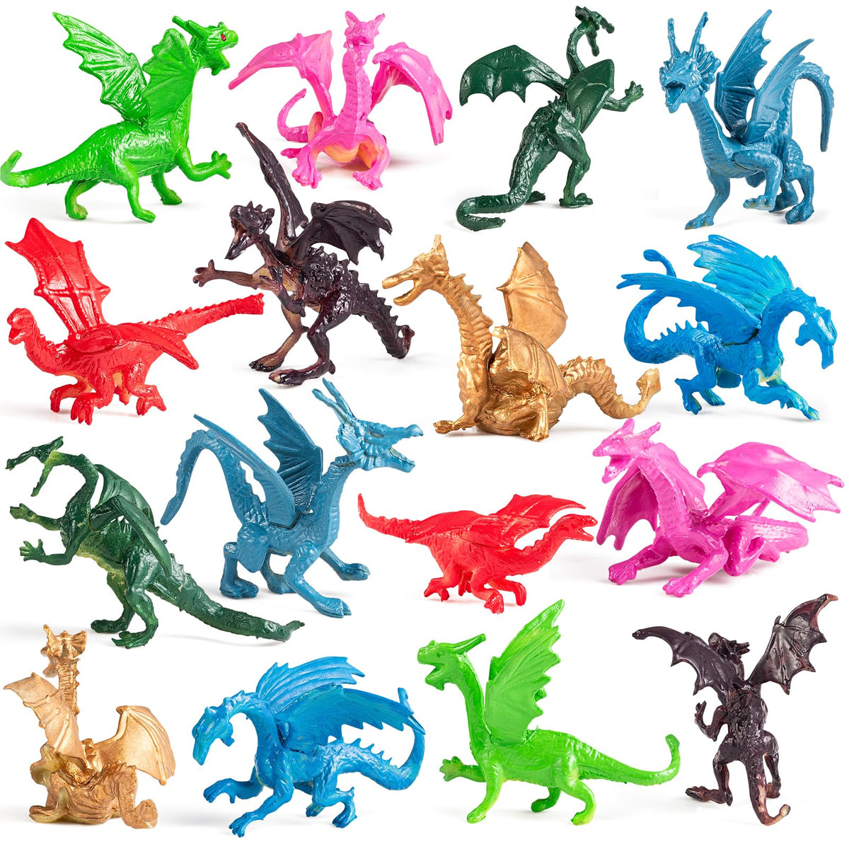 Bedwina mini dragon figures pack of 36 for party favors and playful décor