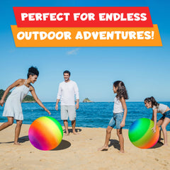 Bedwina outdoor playtime with rainbow playground ball encourages activity