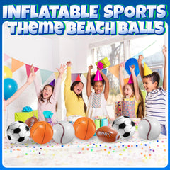 Bedwina 12-pack beach balls for parties and poolside fun.