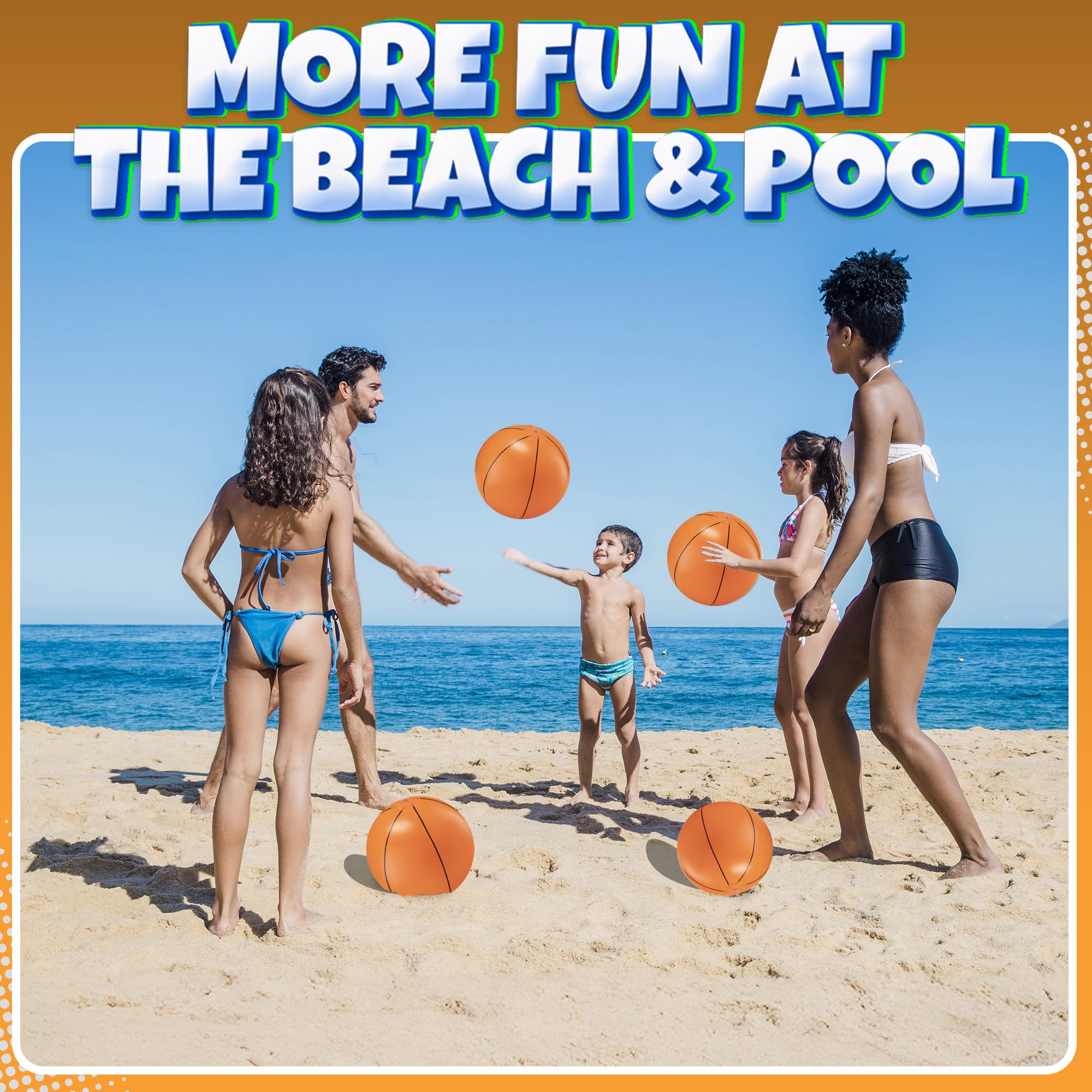 Bedwina inflatable balls for goodie bags and beach games at summer gatherings.