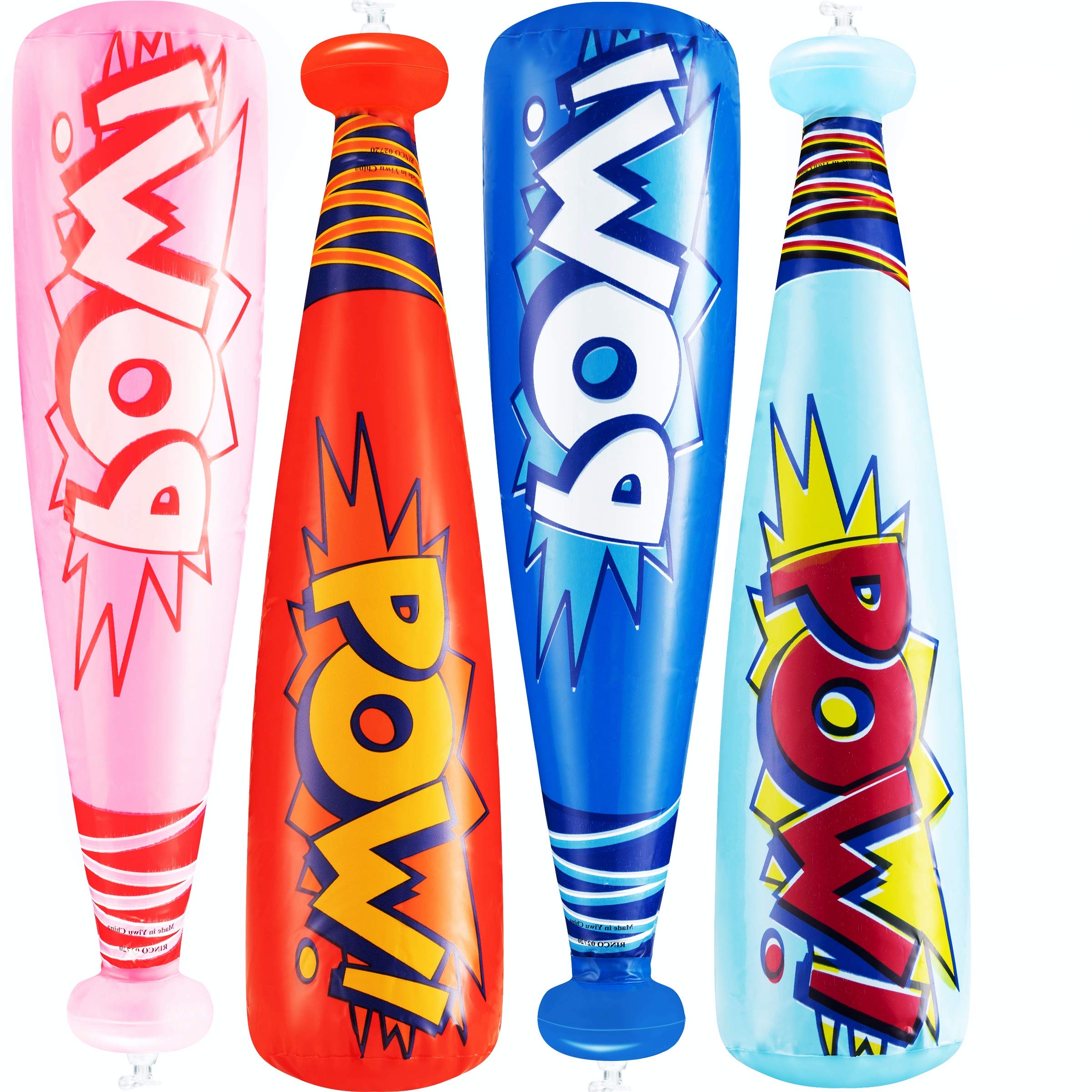 Bedwina Pow 20-inch red inflatable baseball bat for party favors and carnival prizes.