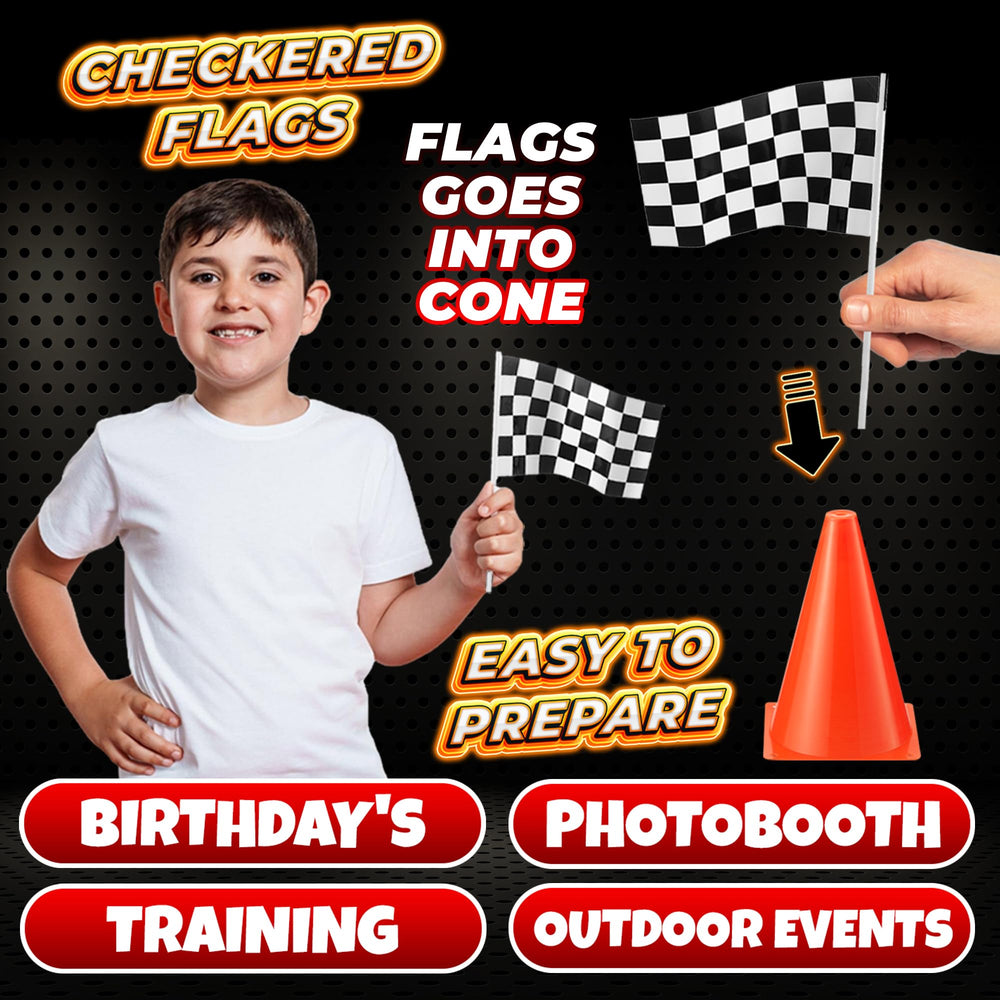 Bedwina race track table decor enhances centerpiece visuals for a lively party.