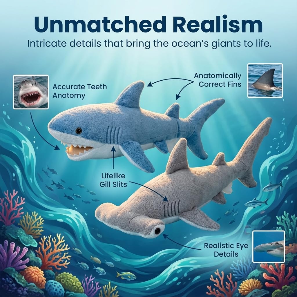 Bedwina Sharks pack two plush toys, perfect for shared playtime.