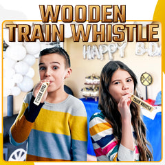 Bedwina train party favors on display, ideal for birthday celebrations.