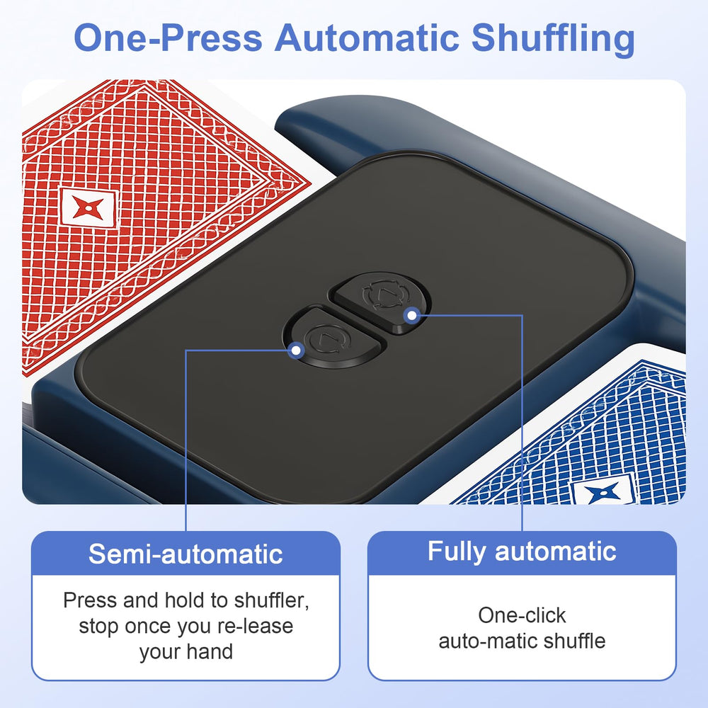 2600mAh battery powered shuffler enabling many shuffles per charge