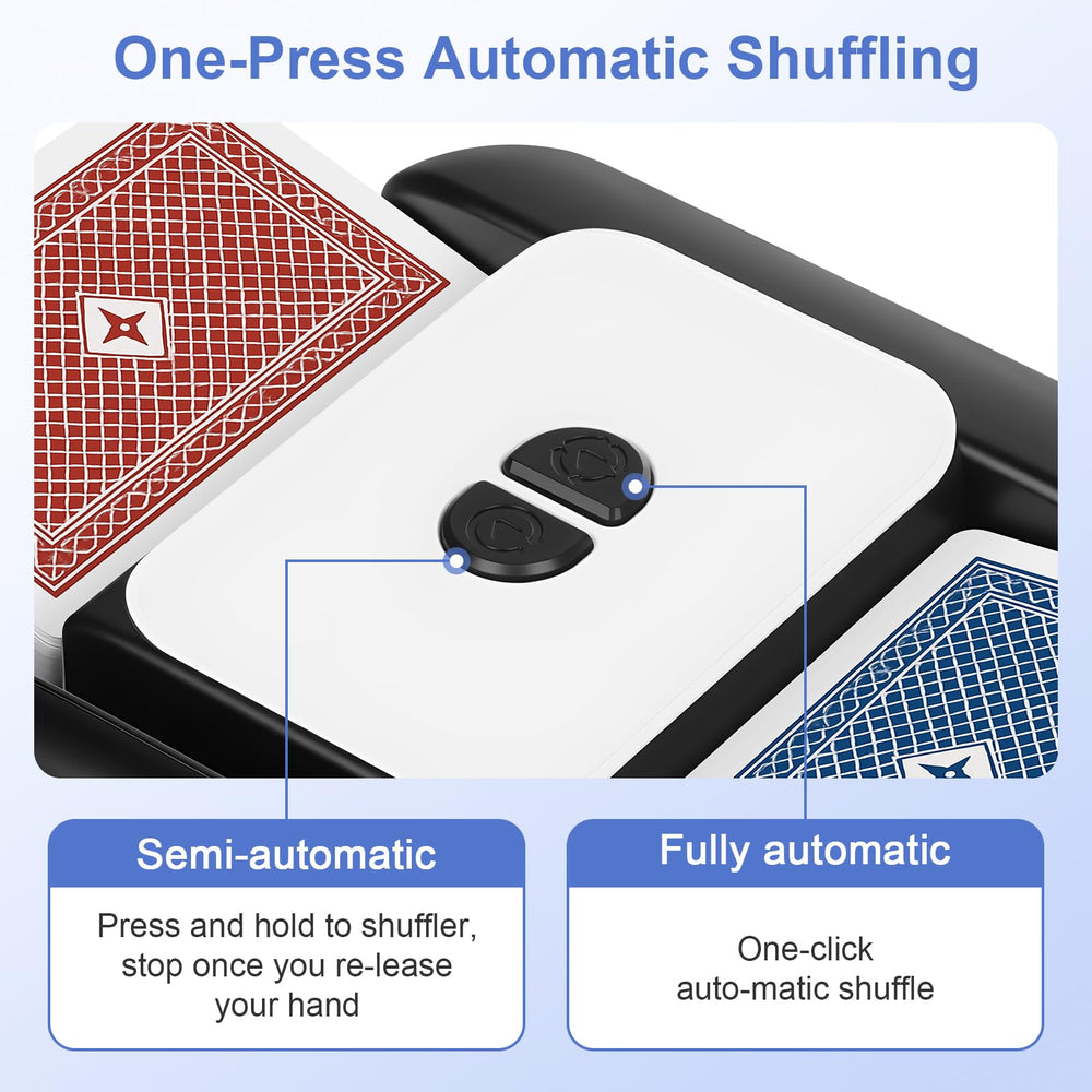BEE&FLOWER Card Shuffler dual modes offer automatic or semi-automatic shuffling.