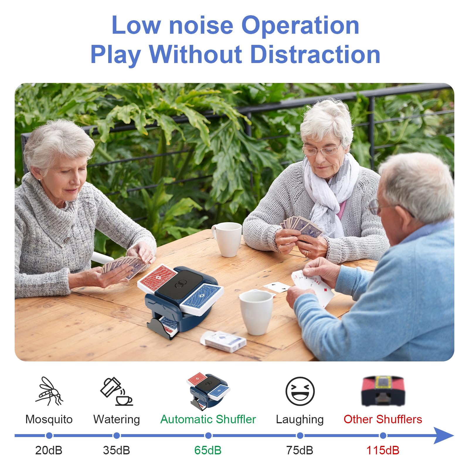 Low-noise shuffler designed for quiet game nights
