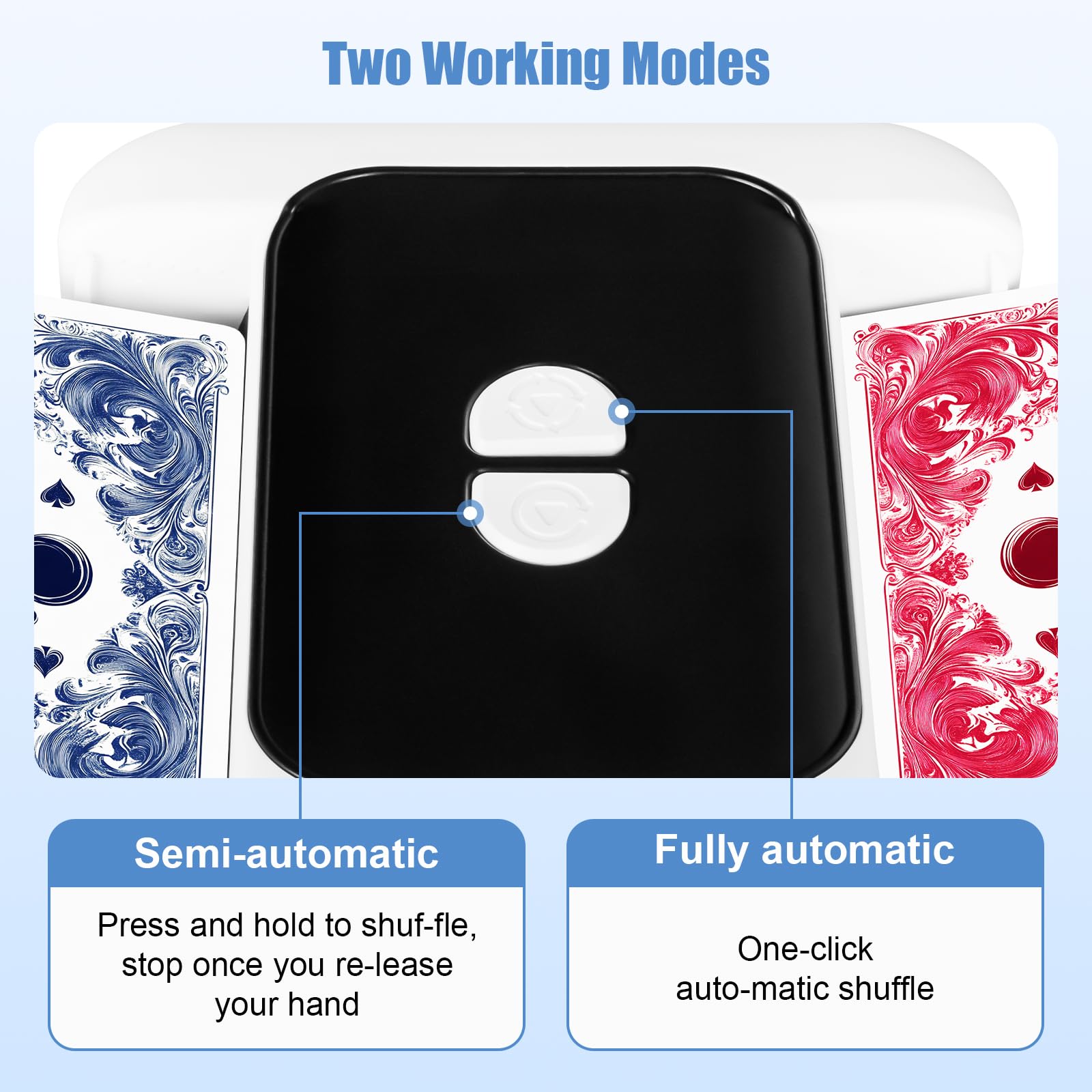 Bee and Flower Card Shuffler in semi-automatic mode for precise dealing during play.