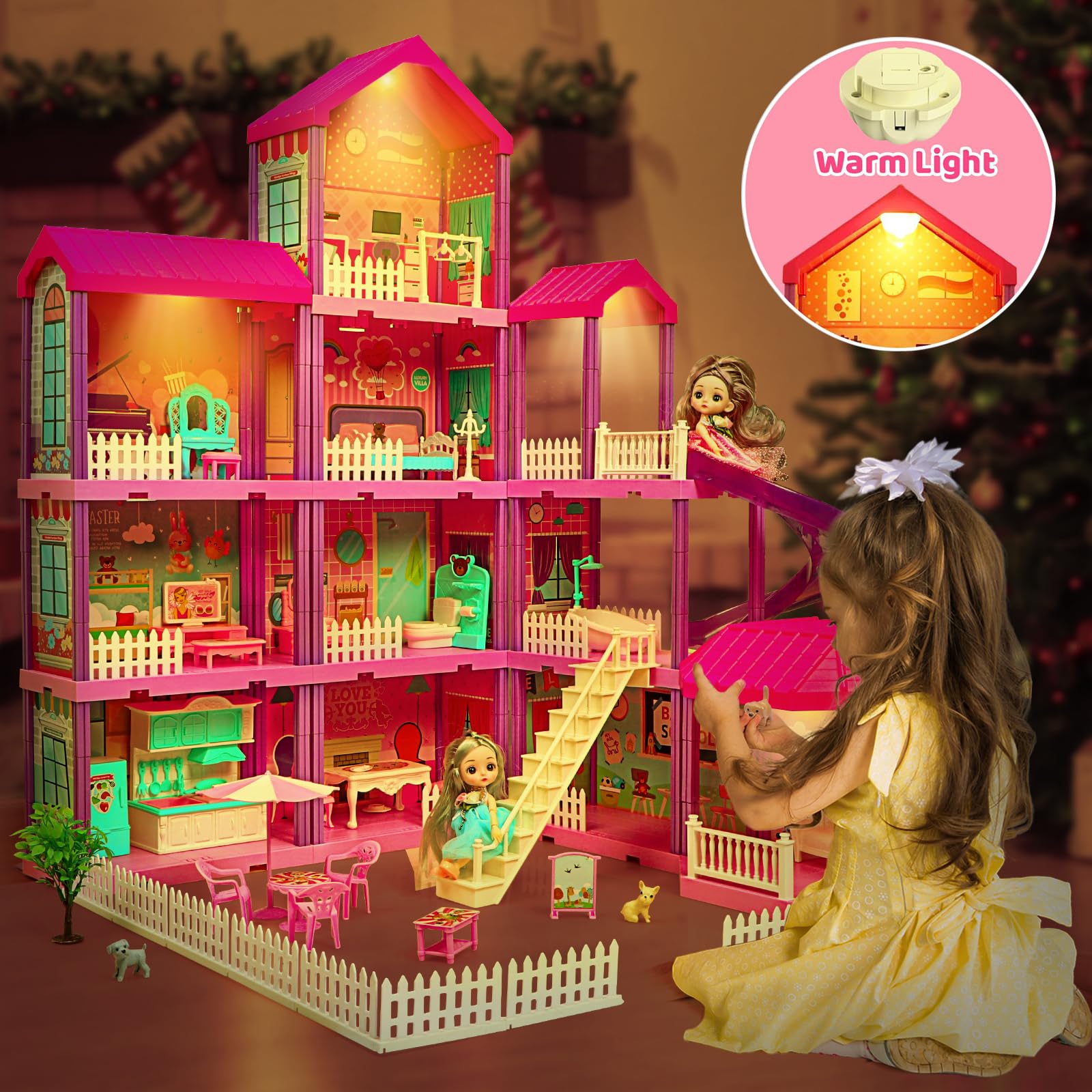 Beefunni doll house interior living area invites storytelling and role-play with friends.