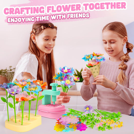 Beefunni flower bouquet kit colorful petals enable color mixing for kids