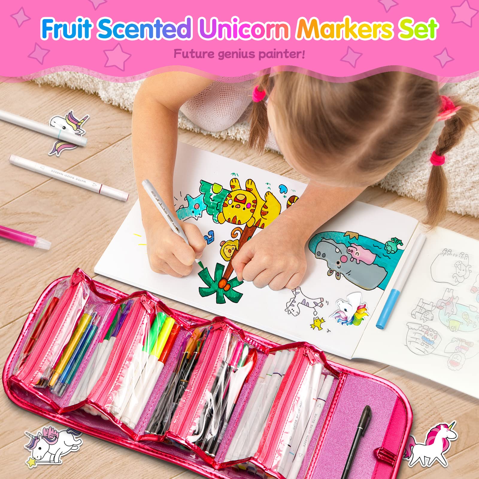 Beefunni washable markers enable quick cleanups after colorful sketches.