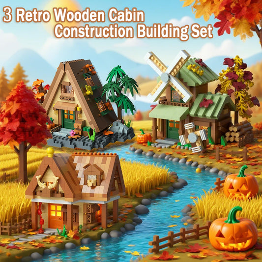 Beego 3 Mini Wooden Cabins a-frame cabin design: realistic details spark imaginative building.