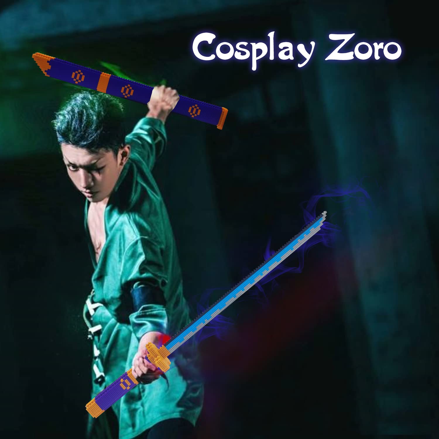 Beego cosplay prop enhances Zoro-inspired outfits with authentic sword silhouette