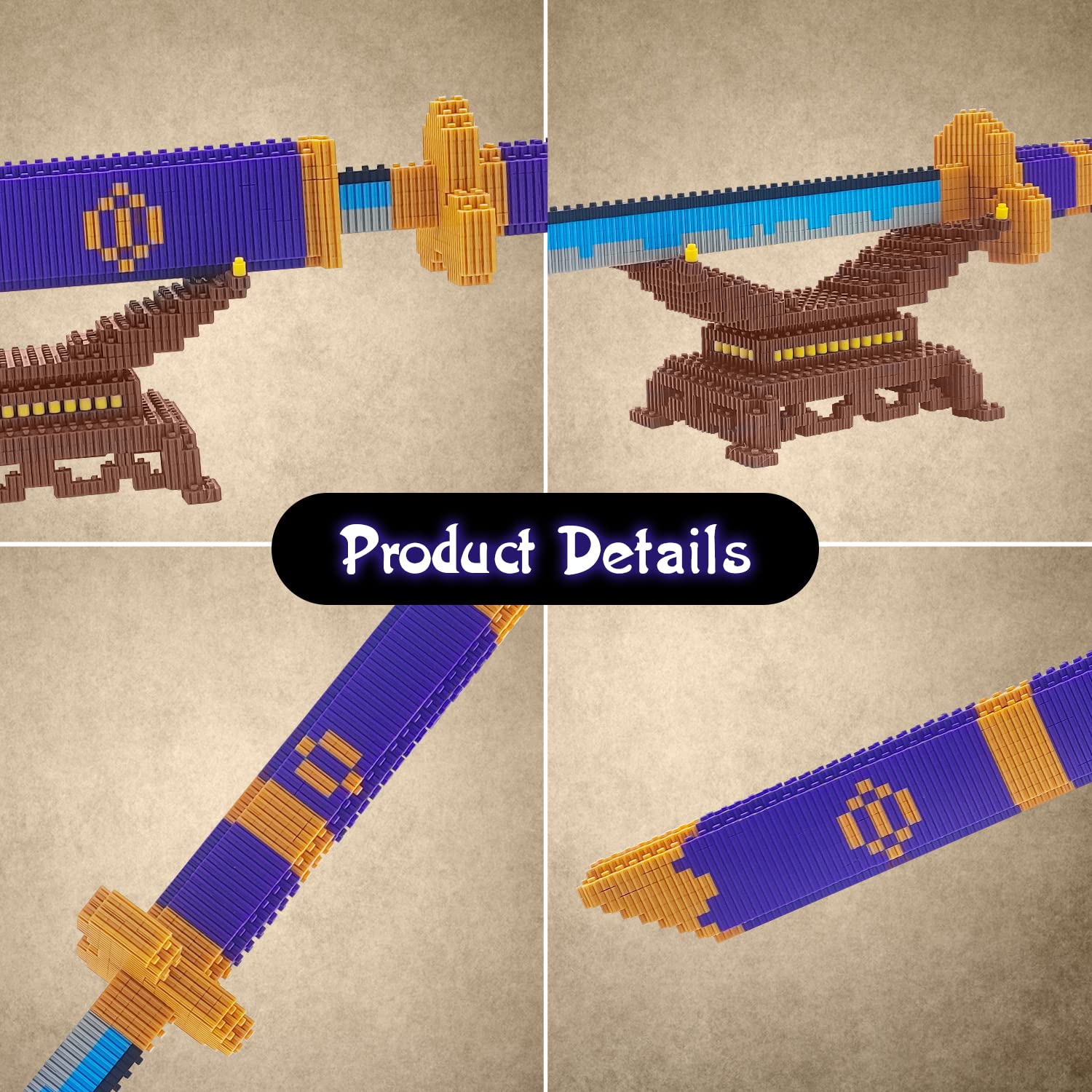 Beego purple Yamato design captures katana aesthetics for display or cosplay