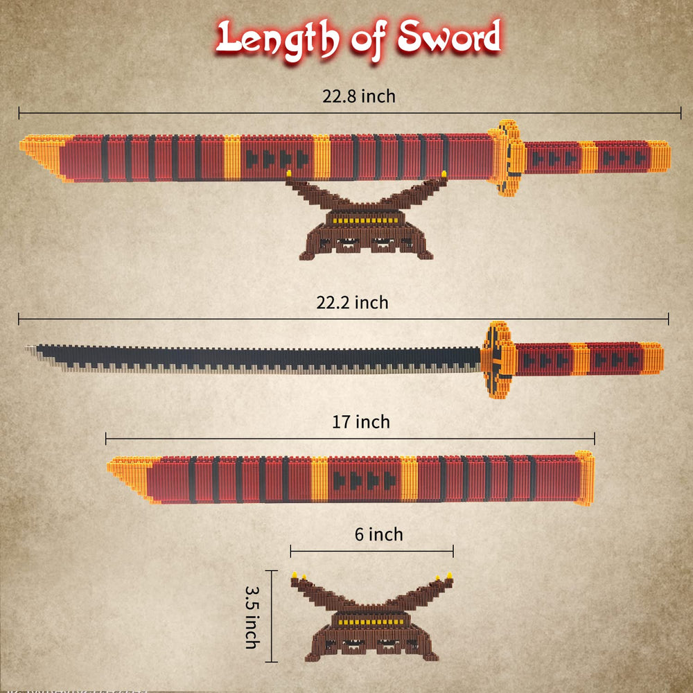 Beego Anime Yamato sword assembly process illustrates the 1444-piece build challenge.