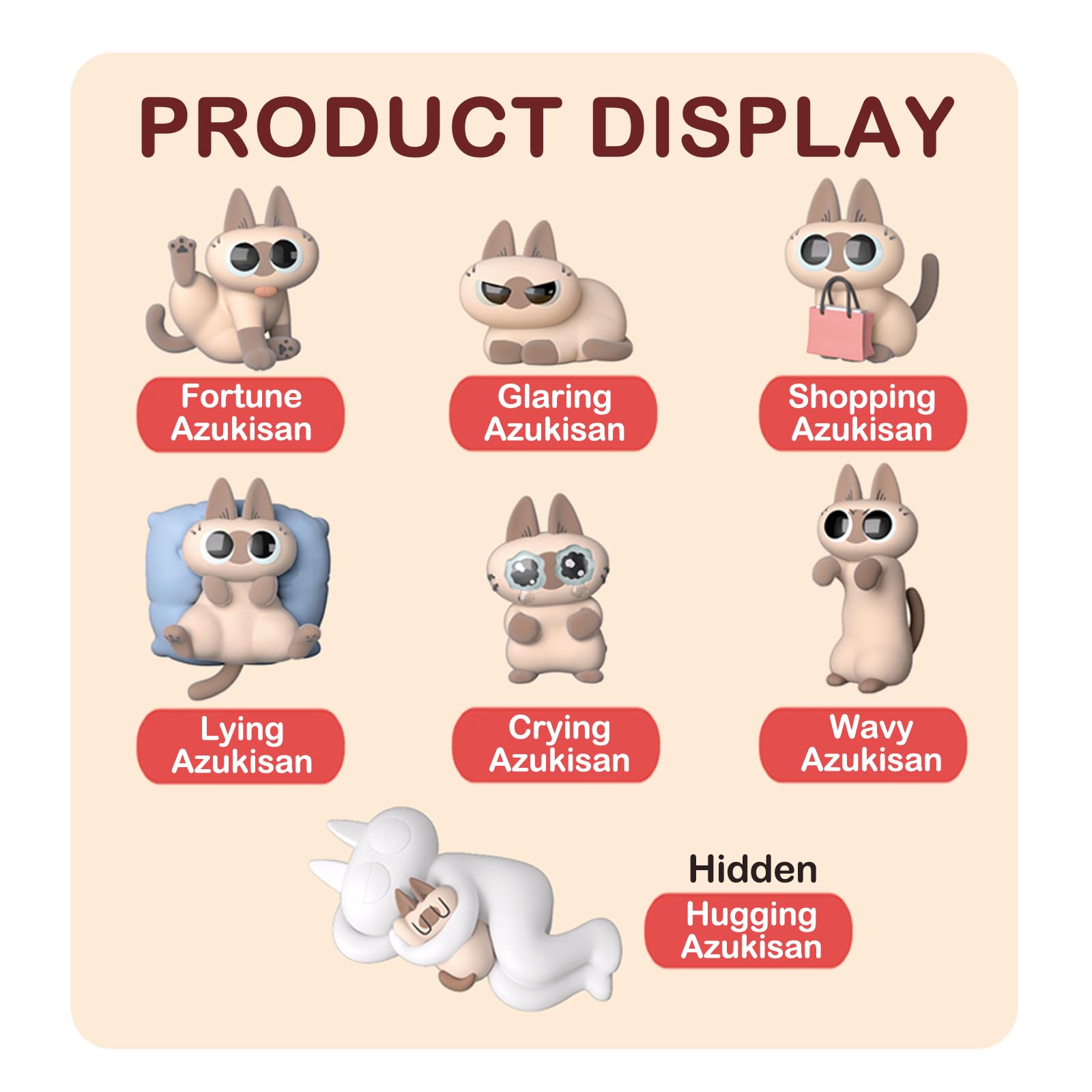 BEEMAI Nobeko Azukisan Daily Series 2 regular figure collection highlights cute detail for desk decor