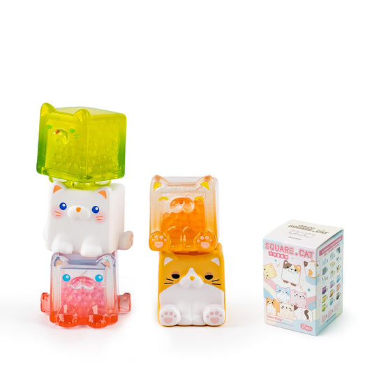 Beemai Square Cat blind bag front shows mystery designs for gifting.