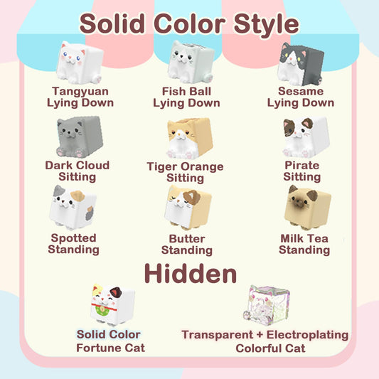 Beemai Square Cat Series random edition preview highlights collectible mini figures.