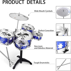 Beenavee Kids Drum Set cymbal included for lively rhythm practice at home