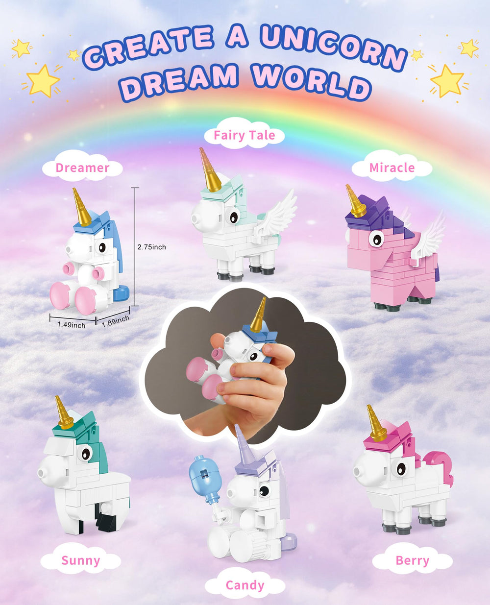 BeepZipp Unicorn Paradise Nova Spark figure fuels curious problem-solving during building sessions.