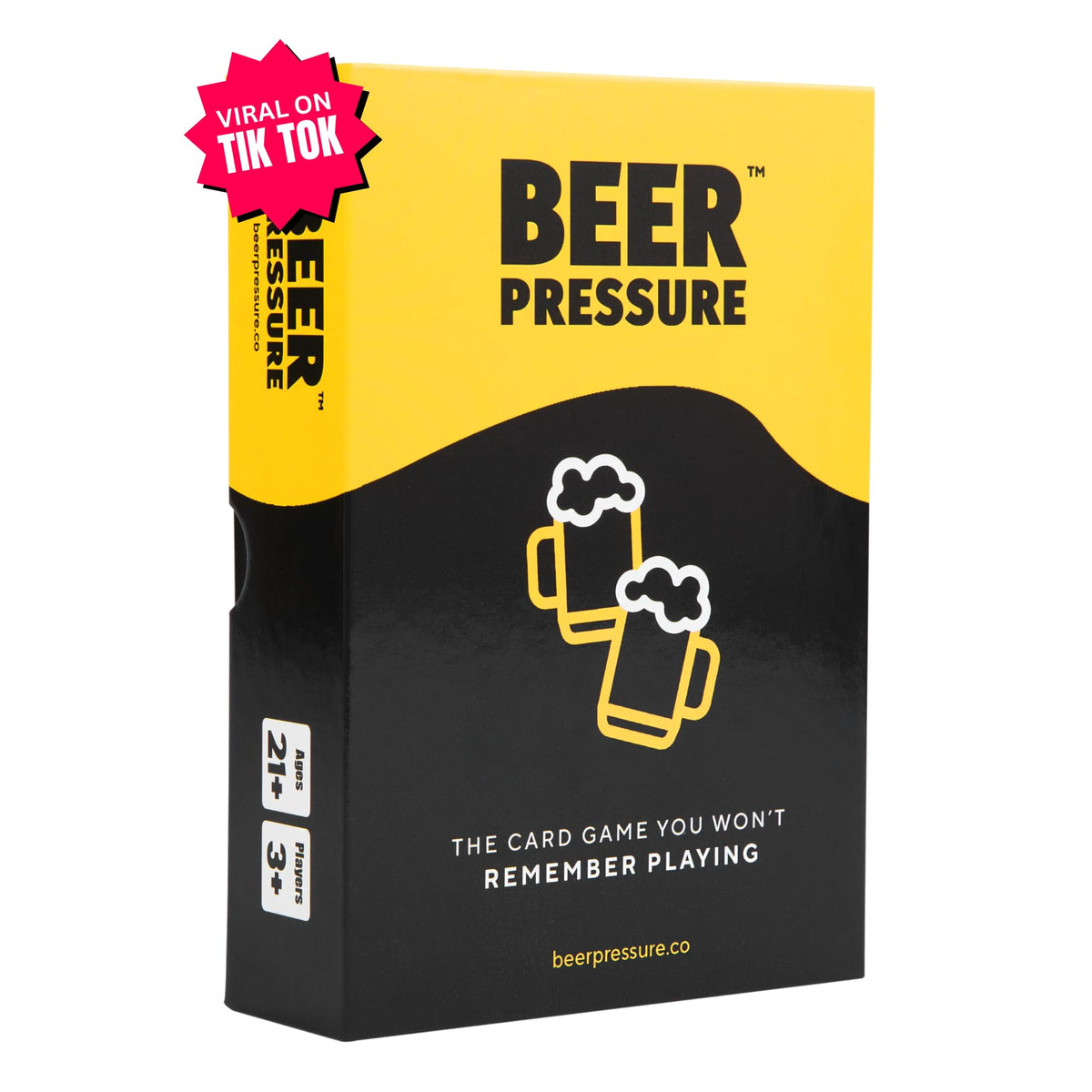 Beer Pressure card deck assembly for lively party prompts.