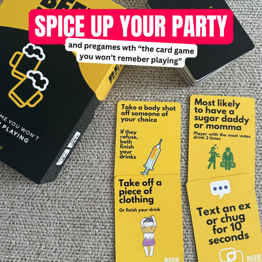 Beer Pressure player drawing card captures quick turns and laughs.
