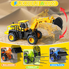 Beestech four-pack trucks offer versatile sand play and learning opportunities.