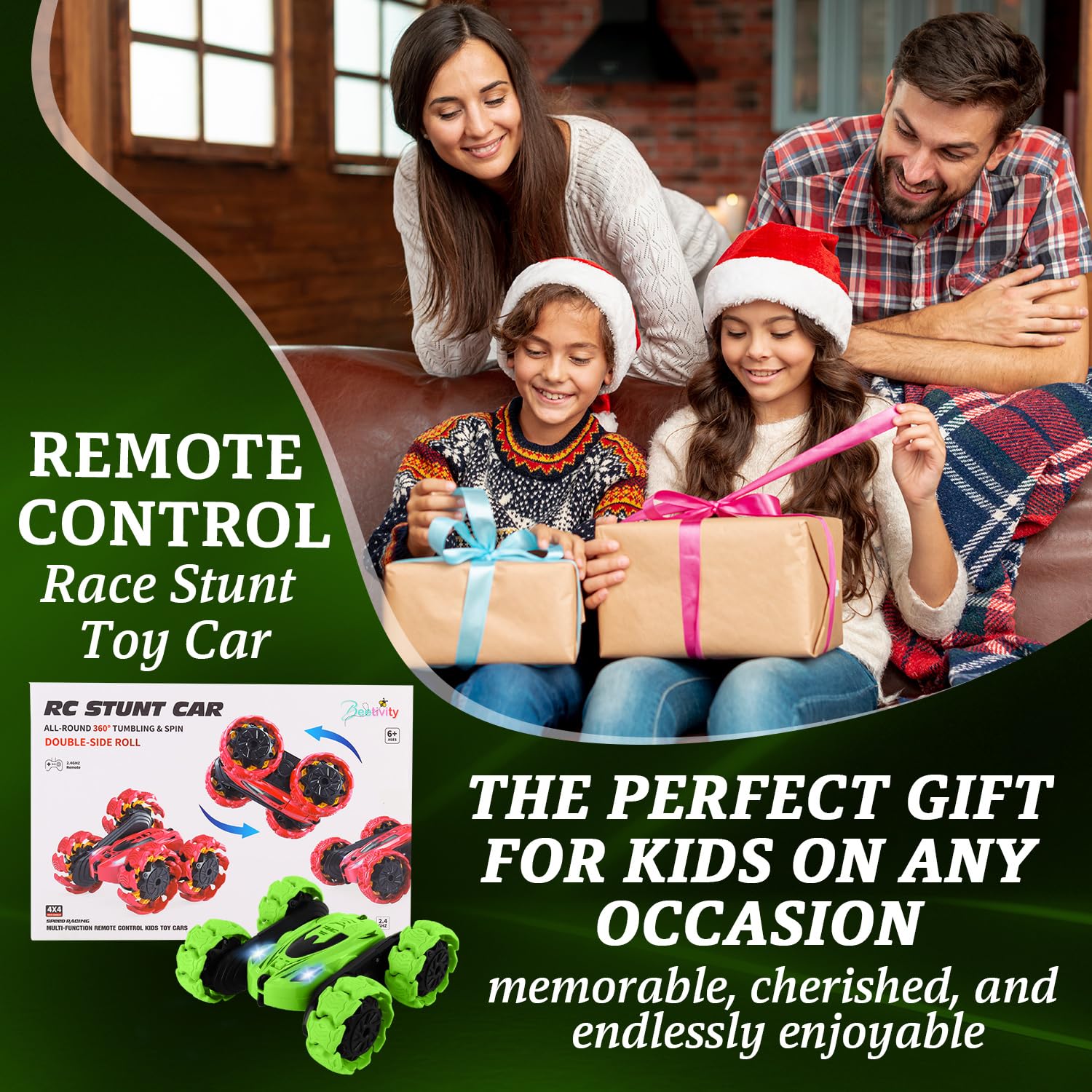 Beetivity gift-ready RC car ideal for birthdays and holidays.
