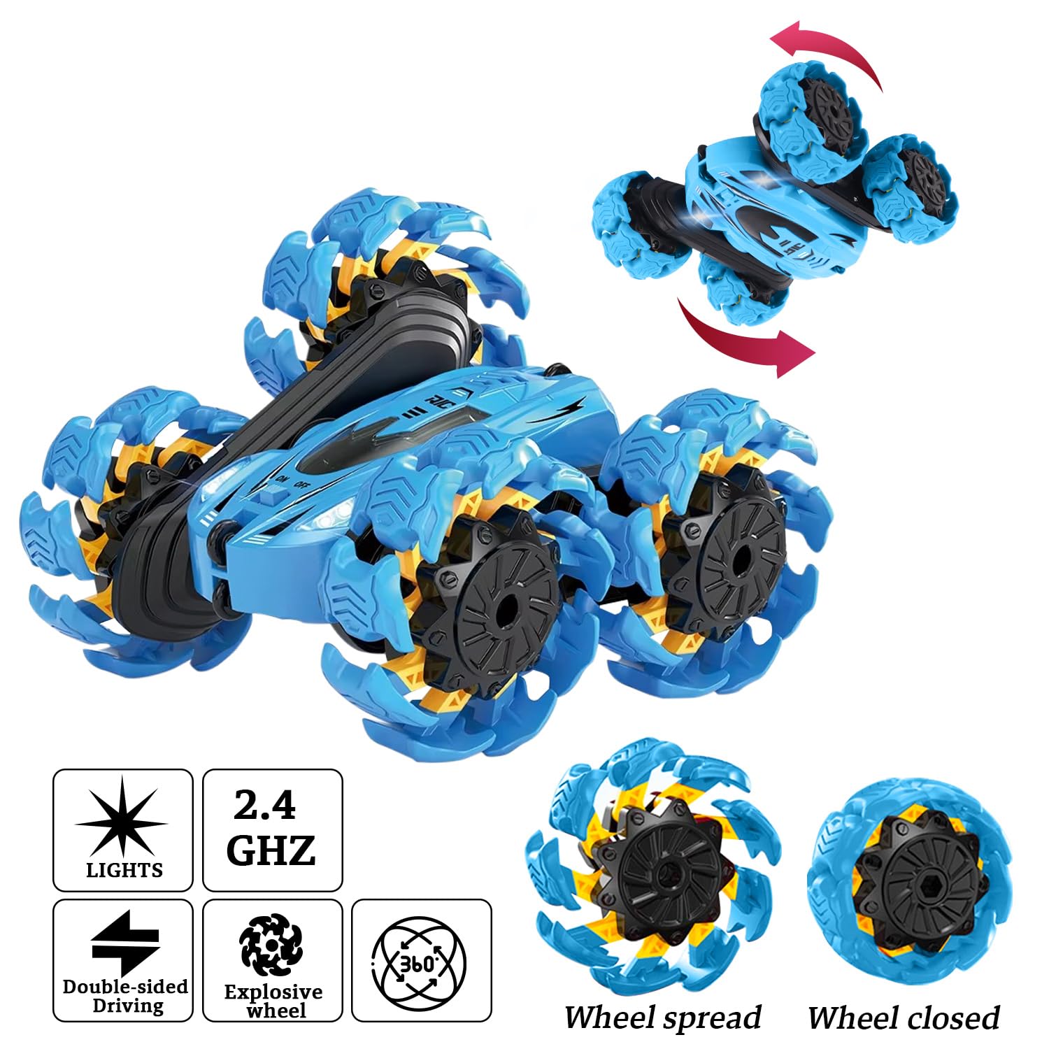 Beetivity remote control car with LED headlights for thrilling night-time driving.