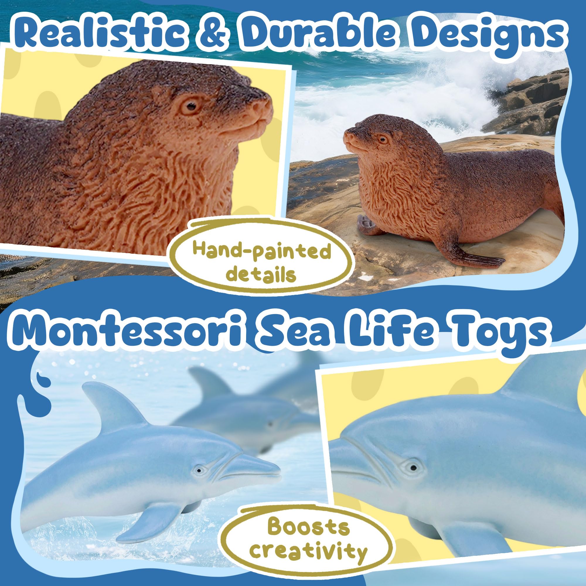 Beetots Ocean penguin figure adds charming, playful scenes to bath or diorama.