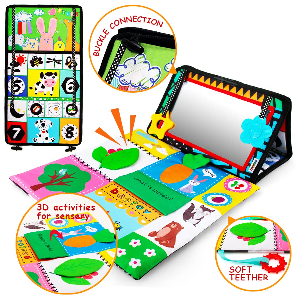 Beetoy foldable baby mirror designed for easy travel and storage.
