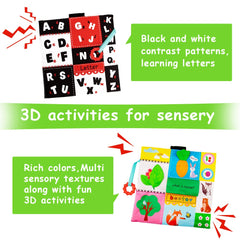 Beetoy sensory ribbons and rabbit ears provide varied textures for tactile exploration.