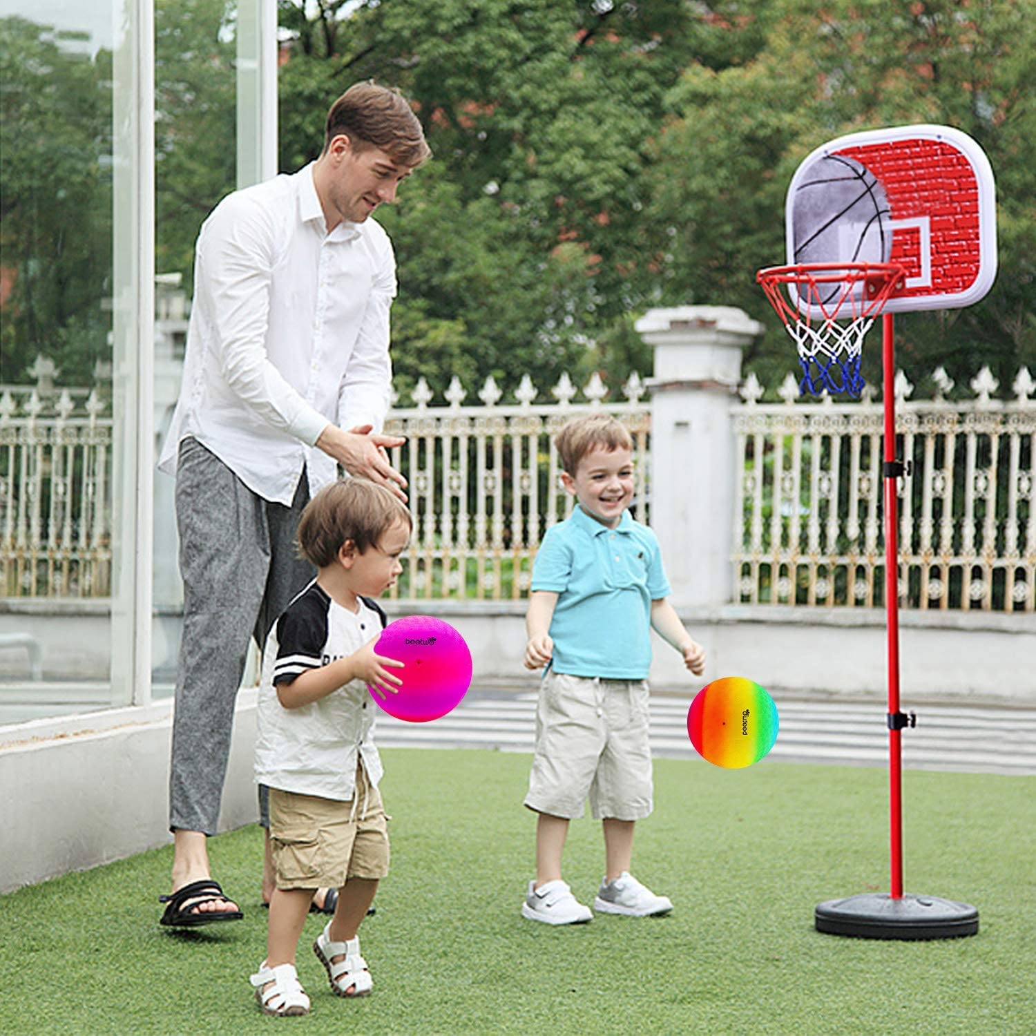 Beetwo four square balls ready for kickball and dodgeball alike