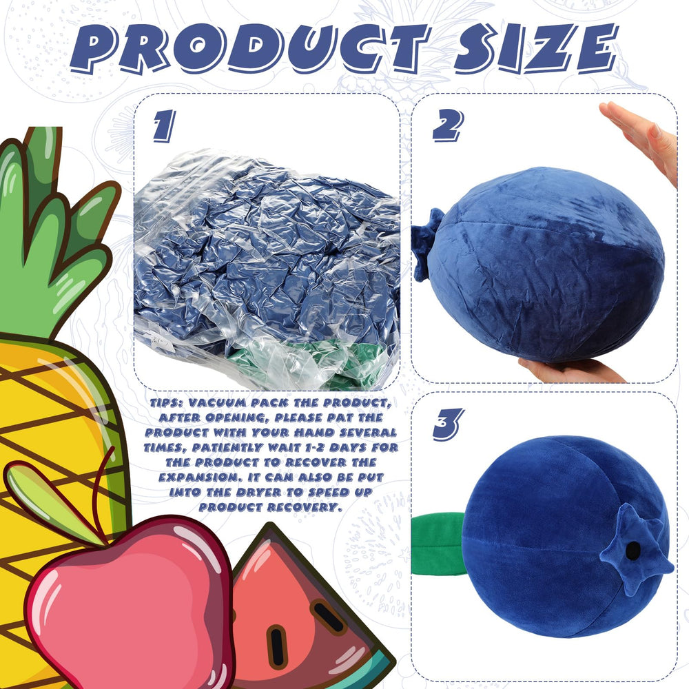 Beeveer blueberry plush pillow compact 10-inch size fits small spaces