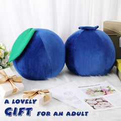 Beeveer blueberry plush pillow enhances room decor with whimsy