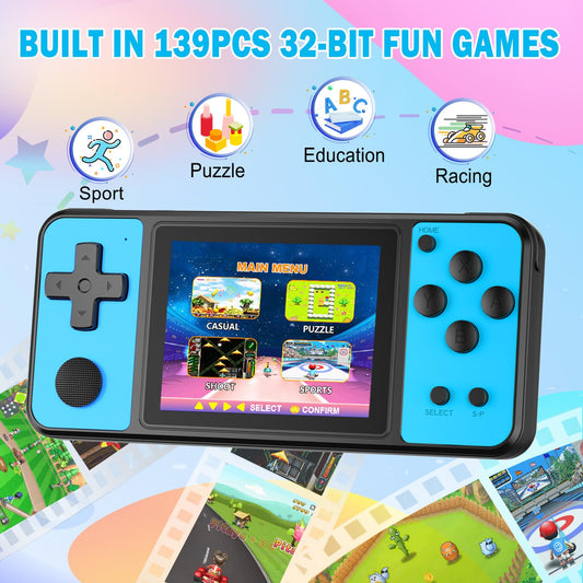 Beico 32-bit kids handheld back view showcasing durable build.