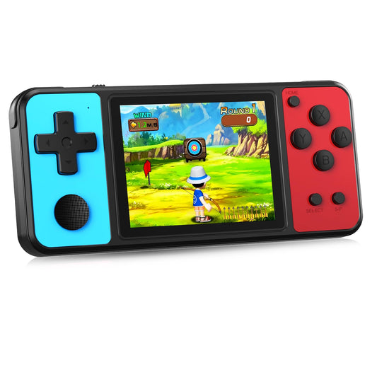 Beico 32-bit kids handheld front view showing compact ergonomic design