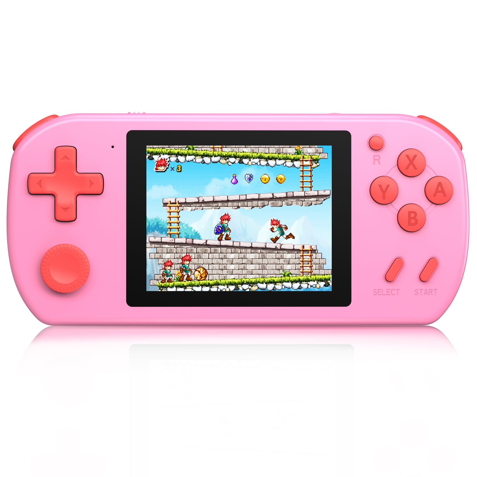 Beico handheld arcade shows 268 classic games, ideal for portable play anywhere.