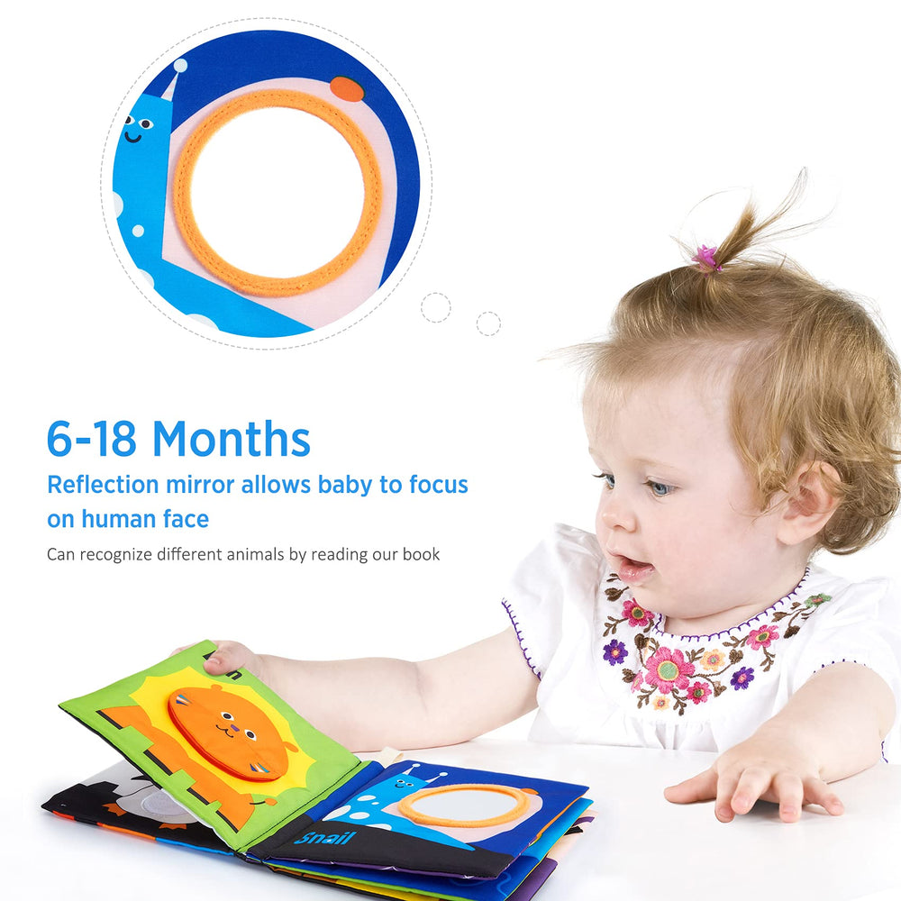 Beiens crinkle pages encourage tactile exploration and interactive play.