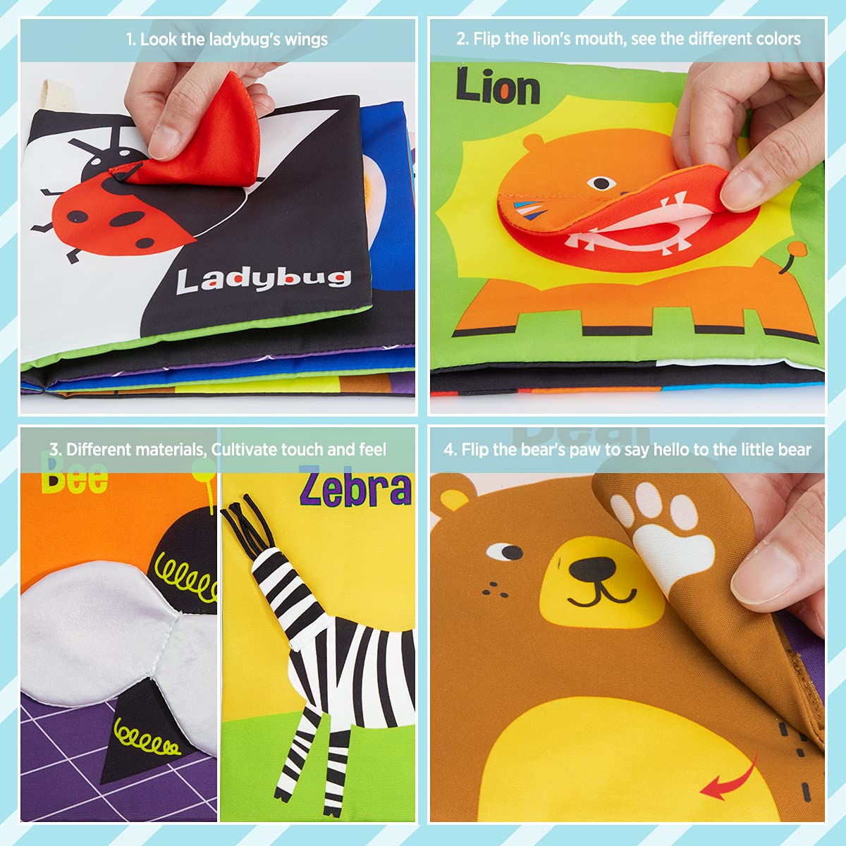 Beiens tummy-time design engages infants during floor play to strengthen muscles.