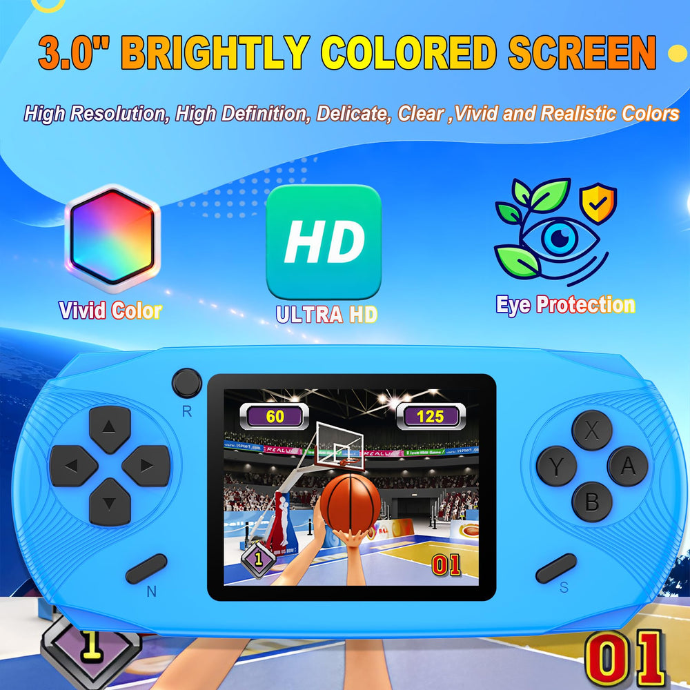 Beijue handheld with 100 preloaded games on bright display