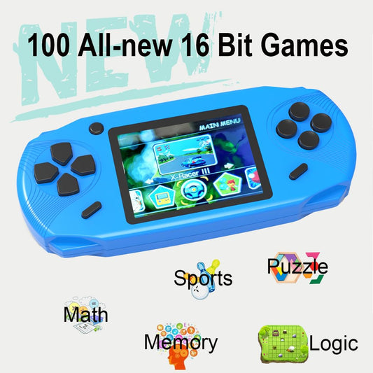 Beijue 16-bit handheld blue side profile highlights slim, travel-friendly design