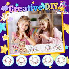 BEIKEETOO 162-piece set with beads and charms for creative bracelets.
