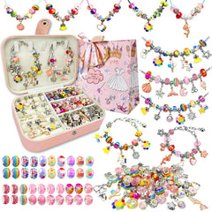 BEIKEETOO Charm Bracelet Kit box with organized beads for easy crafting.