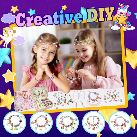 BEIKEETOO DIY bracelet pieces spread out for imaginative jewelry making.