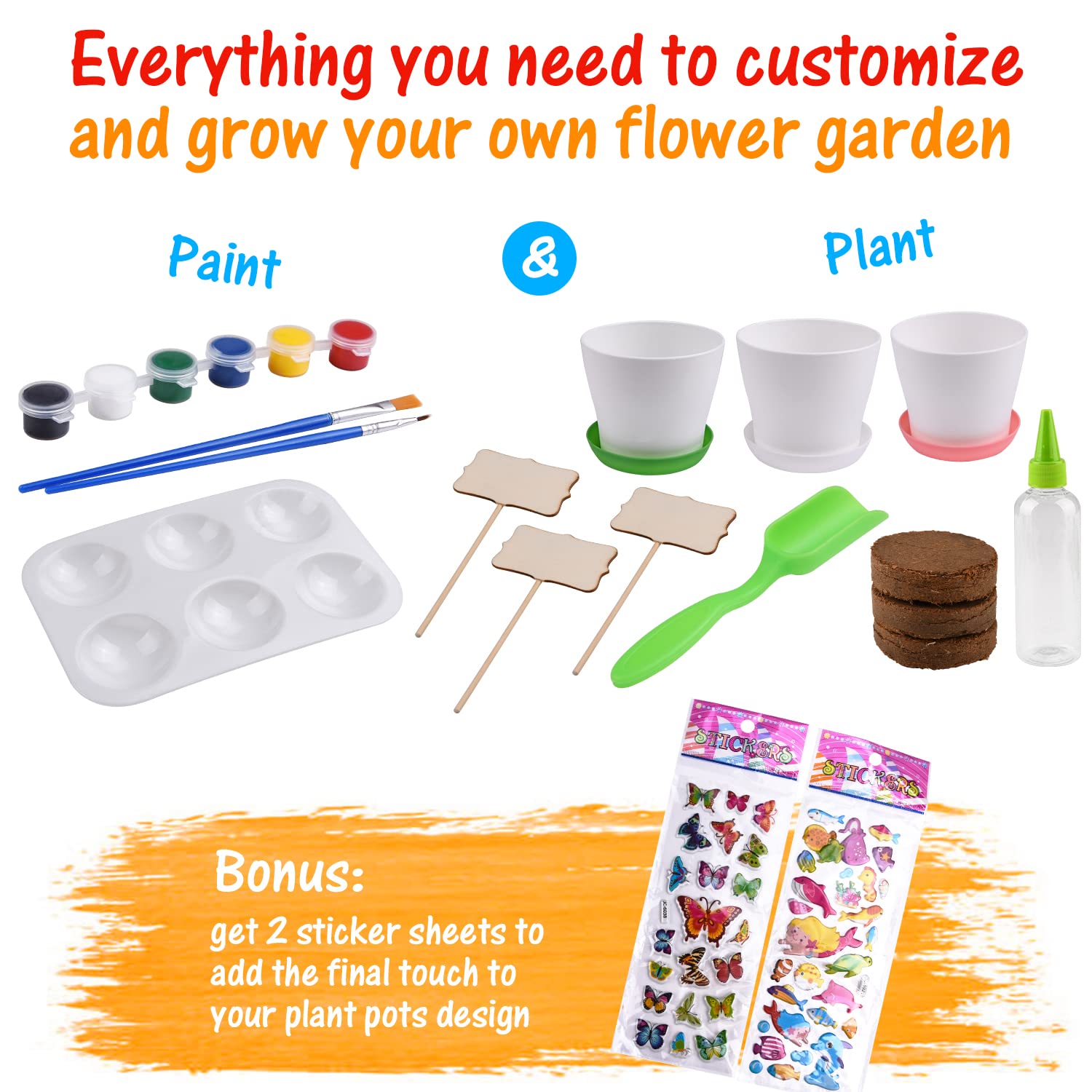 Beinhome Kids Gardening Set trays used as sturdy bases for mini garden builds
