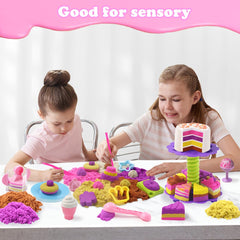BEIREG Bakery Sensory Sand Kit waffle and donut molds inspire pretend creations