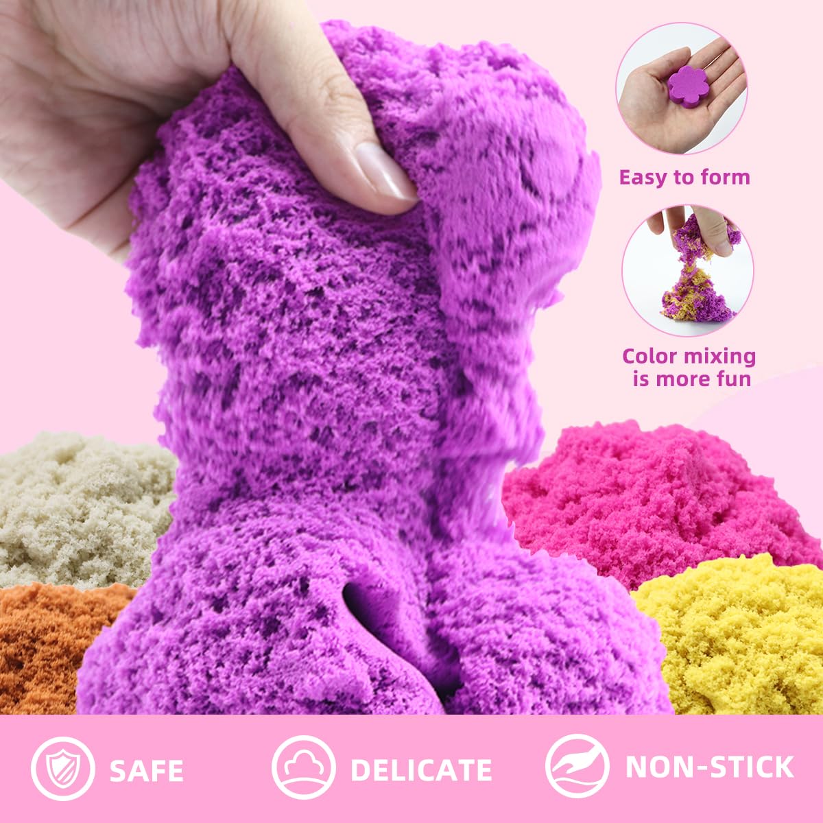 BEIREG Bakery Sensory Sand Kit features a sturdy cake tray for display
