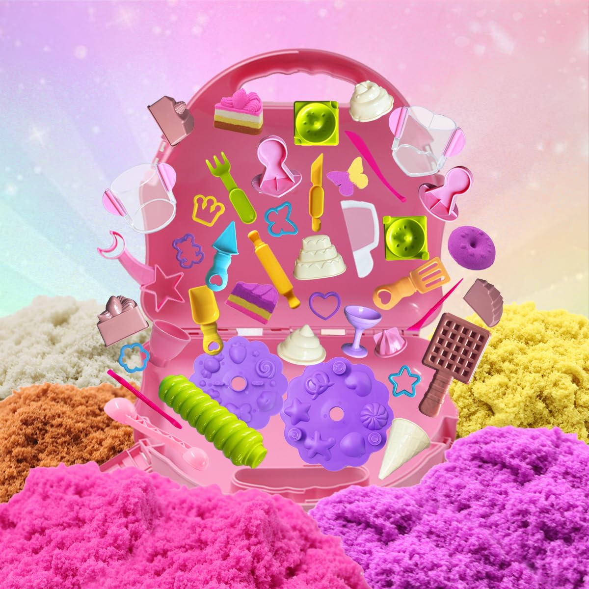 BEIREG Bakery Sensory Sand Kit 40 pieces supports imaginative play and fine motor skills